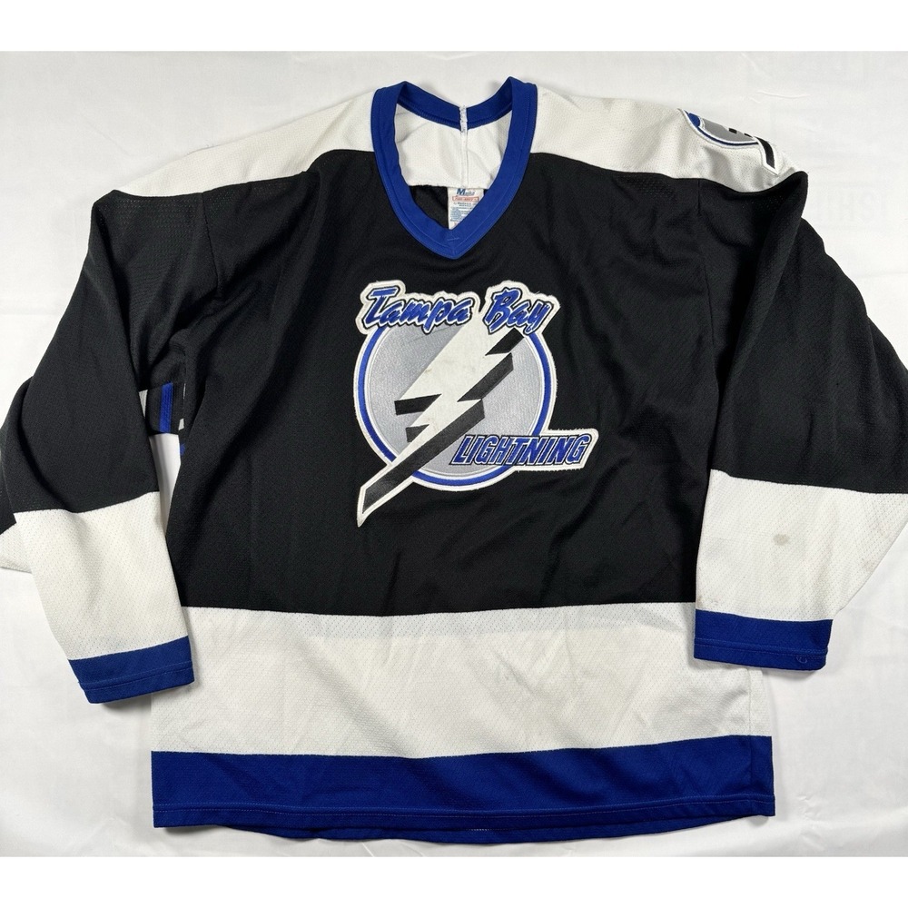 Vintage CCM‎ Tampa Bay Lightning Hockey Jersey Maska Air-Knit Large Black 90's